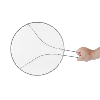 Restaurantware Splatter Screen 1 Count 13" Fine Mesh Cover Stainless Steel Splatter Guard with Resting Feet Cooking Protector for Frying Pan, Cooking Pots, Saute, Grease and Oil, Kitchen Tool