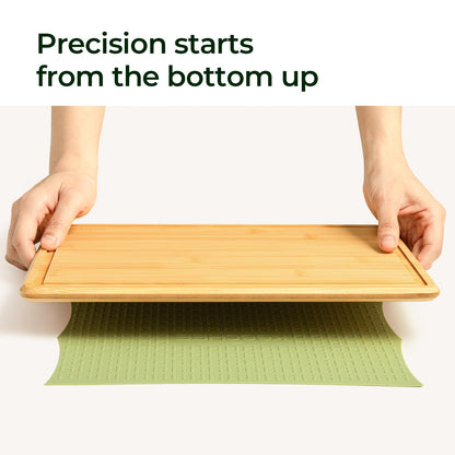 Keechee Cutting Board with Non-slip Mat, Bamboo Cutting Board for Kitchen Meal Prep & Serving - Wood Serving Board Set with Deep Juice Groove Ideal Kitchen Gifts