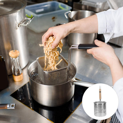 1pc Stainless Steel Filter Spoon Handle Colander Practical Cookware Strainer Kitchen Cookware Noodle Colander Stainless Steel Cooking Tool Kitchen Supply