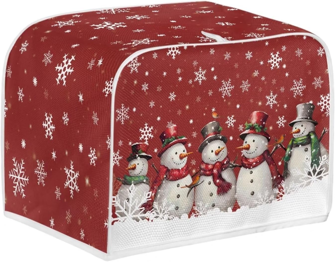Snowman Toaster Cover, Bread Maker Kitchen Small Appliance Dust Covers for Christmas Decor, Universal Size