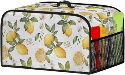 Crock for Pot Cover 6-8 qt, Yellow Lemon Slow Cooker Dust Cover with Pocket for Accessories
