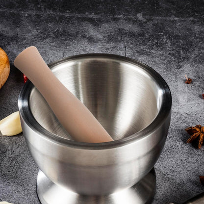STOBAZA Beech Wood Food Grinding Rod 5.51 Inch Kitchen Pestle Tool for Garlic Ginger Spices Crushing and Potato Mashing