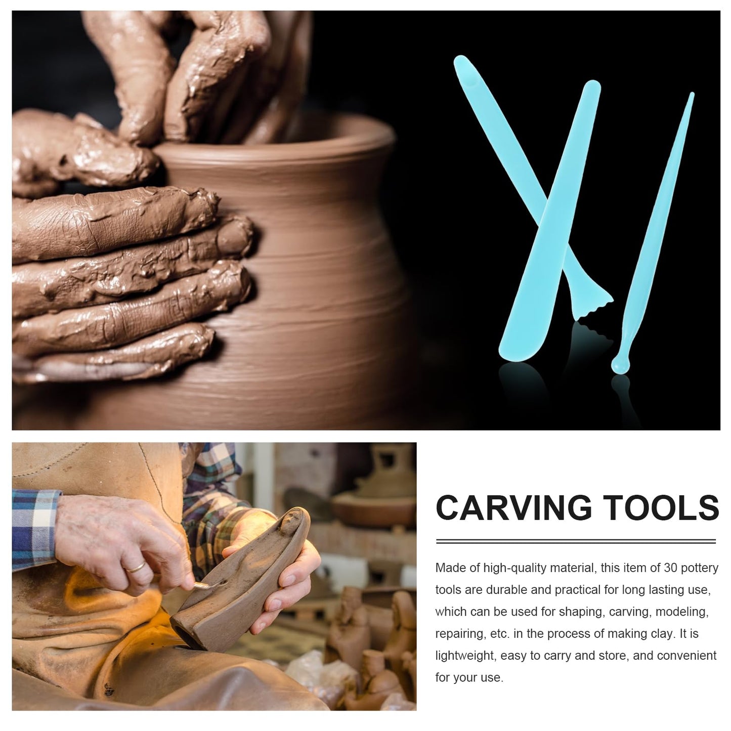 EXCEART Pottery Carving Knives Set - Professional Blank Repair Tools for Clay Sculpting and Modeling Lightweight Ergonomic Design Durable Crafting Kit for DIY Arts & Crafts