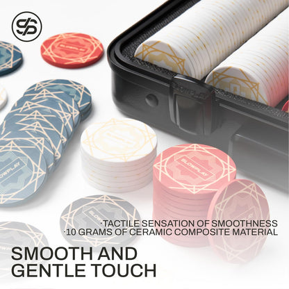 SLOWPLAY Nash Ceramic Poker Chips Set for Texas Hold'em, 500 PCS [with Numbered Values], 39mm & 10g Each | Features a High-end Chip case with Extra Durable German Polycarbonate Shell