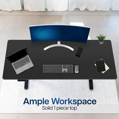 VIVO Universal 71 x 30 inch Solid One-Piece Table Top for Standard and Sit to Stand Height Adjustable Home and Office Desk Frames, Black, DESK-TOP71B