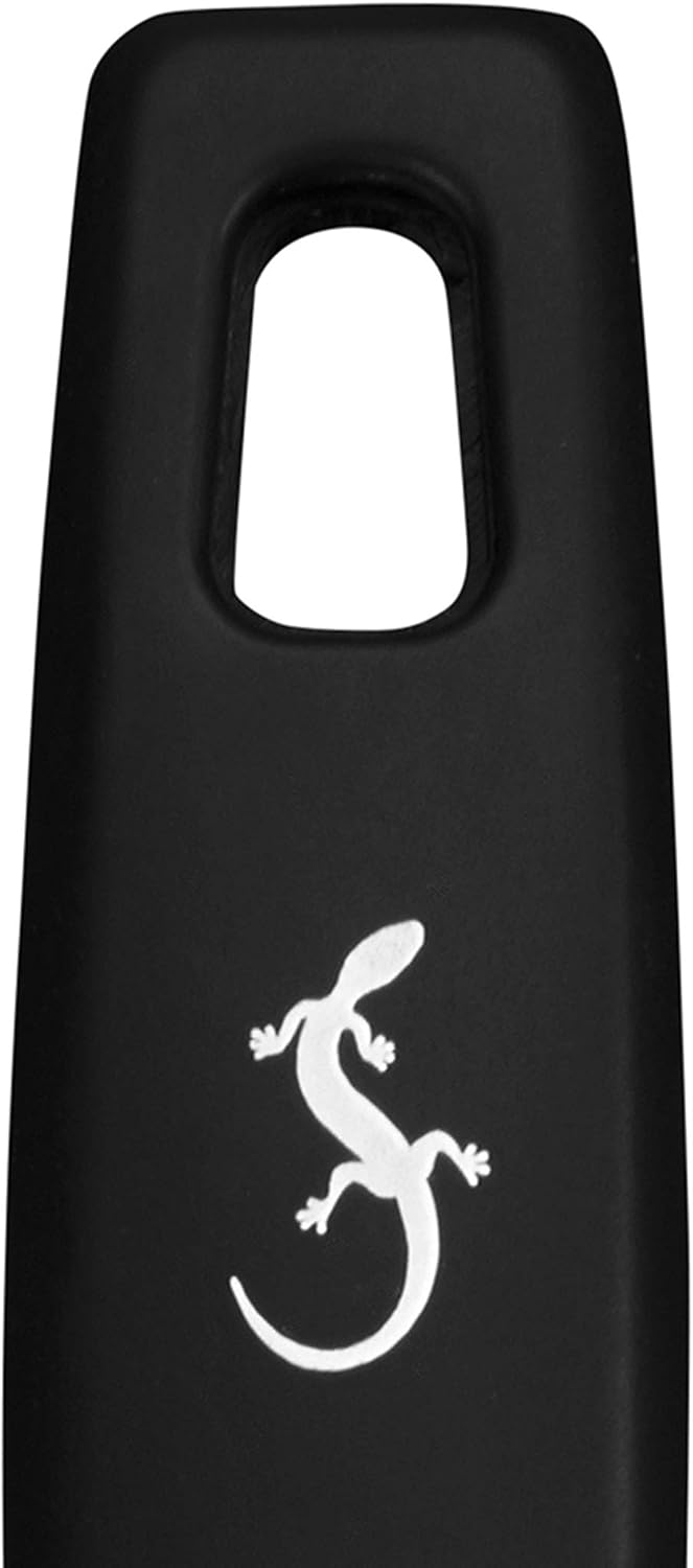 Lurch Germany 11 Inches Silicone Cooking Spoon with Hole, Heat Resistant Risotto Kitchen Tool - Black