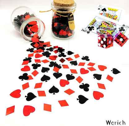 Werich Casino Poker Confetti, Metallic Foil Table Scatters for Party Decorations, Wedding, Birthday