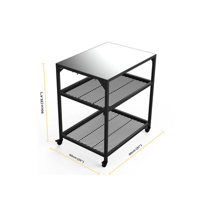 ooni Medium Modular Outdoor Table - 31x22x35 Inch Stainless Steel Pizza Oven Stand, Barbecue Cart, Outdoor Pizza Station