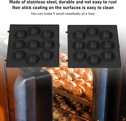 Non Stick Meatball Baking Tray, 9 Hole Baking Pan, Stainless Steel Octopus Meatball Grill Cooking Plate