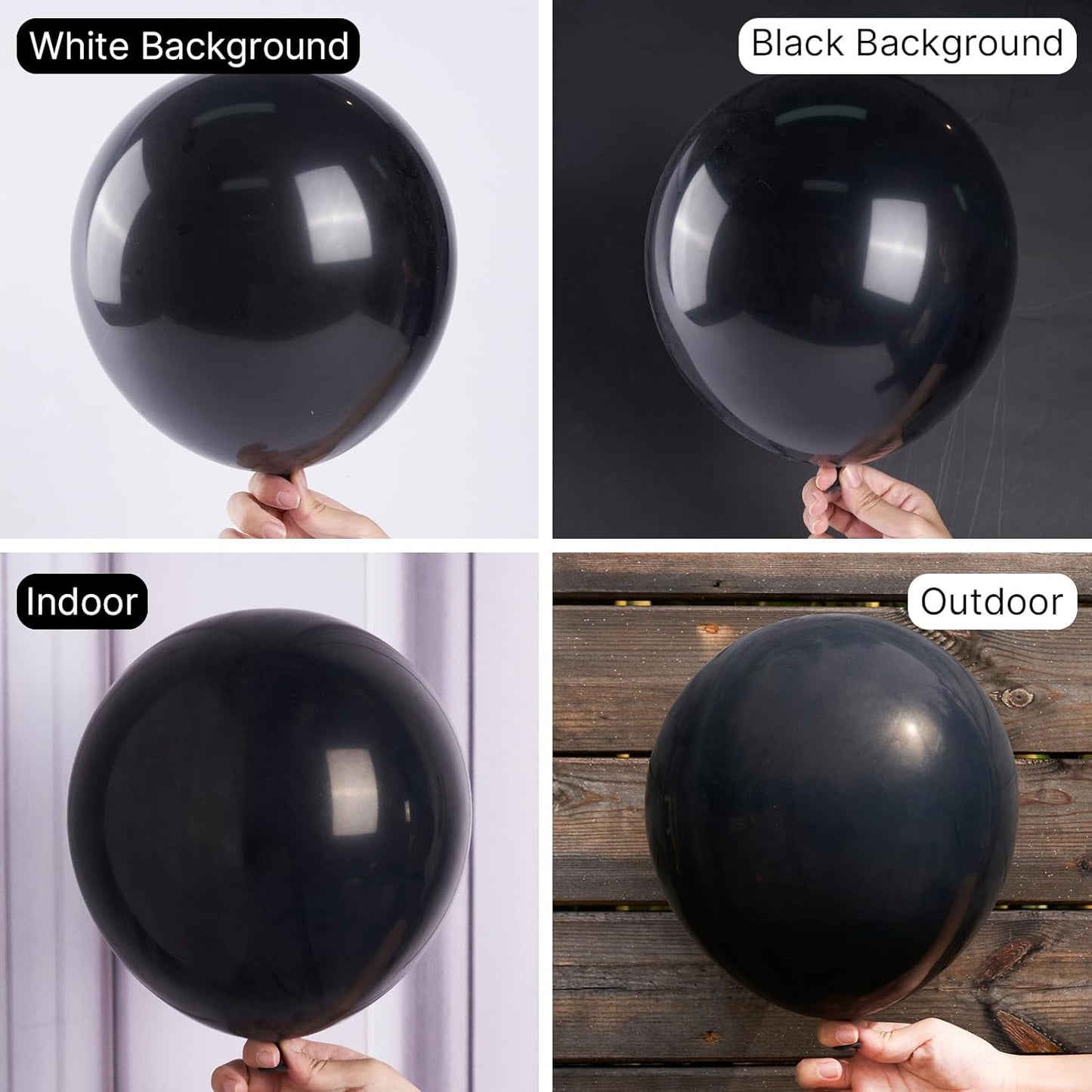 PartyWoo Black Balloons - 140-Piece Arch Kit with Various Sizes for Baby Showers & Parties | Black