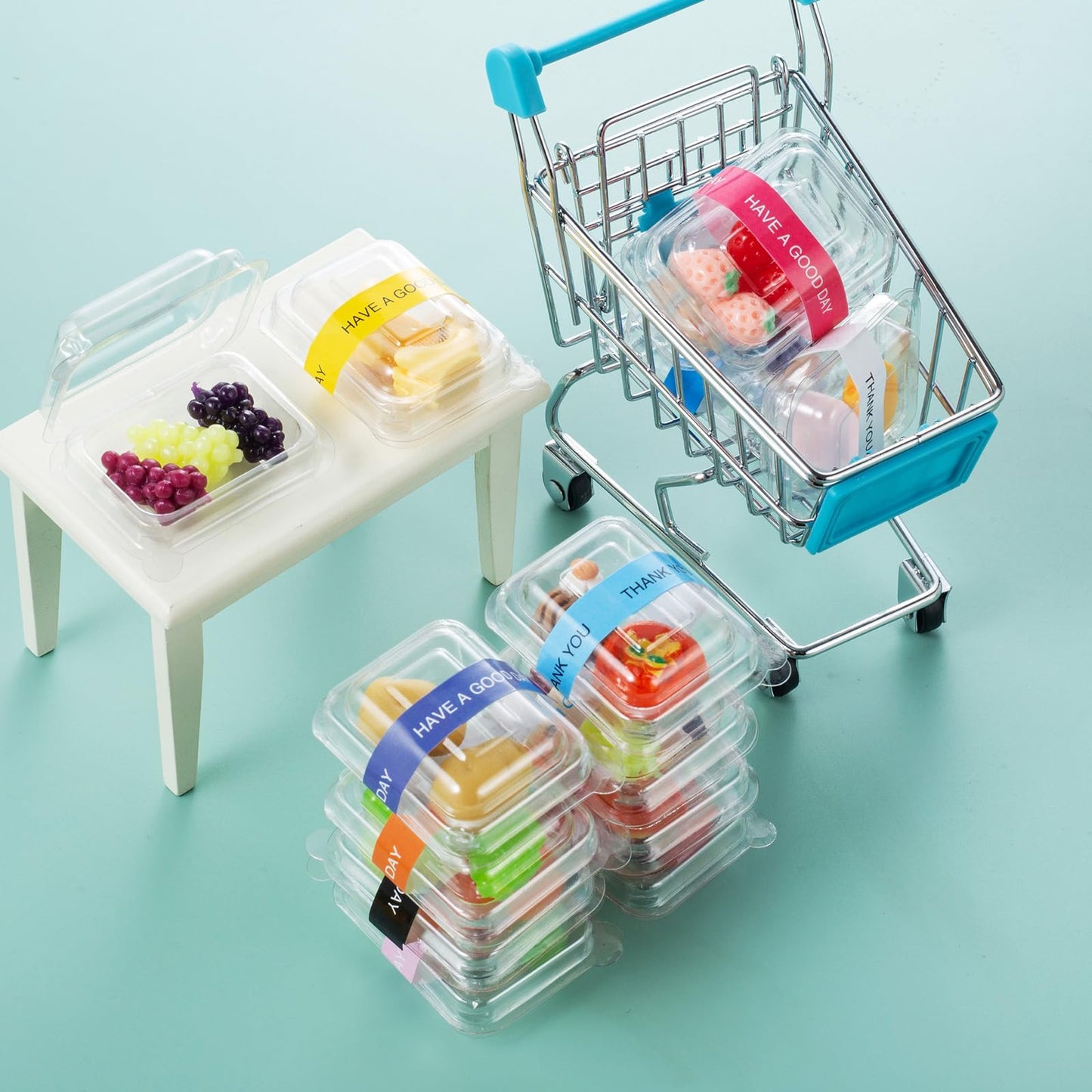 75Pcs Miniature Supermarket Food Lunch Box Dollhouse Kitchen Set Mini Takeaway Snacks Resin Fruit Crisper Accessories Bread Pretend Play Toys Grocery Store Kids Shopping Model Tableware Vegetables