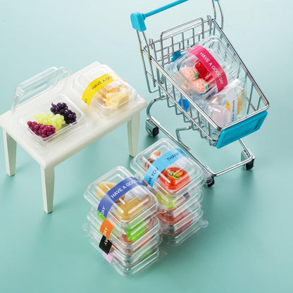 75Pcs Miniature Supermarket Food Lunch Box Dollhouse Kitchen Set Mini Takeaway Snacks Resin Fruit Crisper Accessories Bread Pretend Play Toys Grocery Store Kids Shopping Model Tableware Vegetables