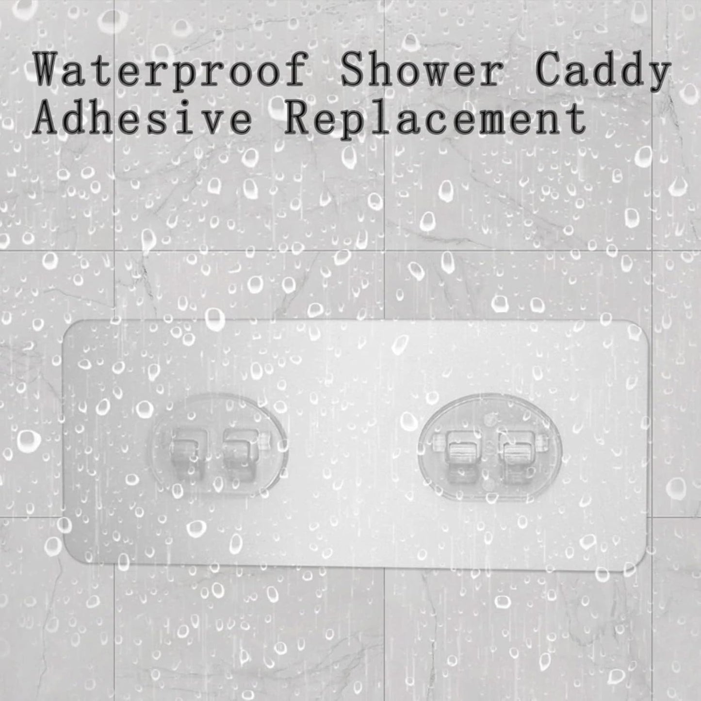 Skiennix Shower Caddy Adhesive | Strong Transparent Replacement Sticky Pads - No Drilling for Bathroom & Kitchen Storage