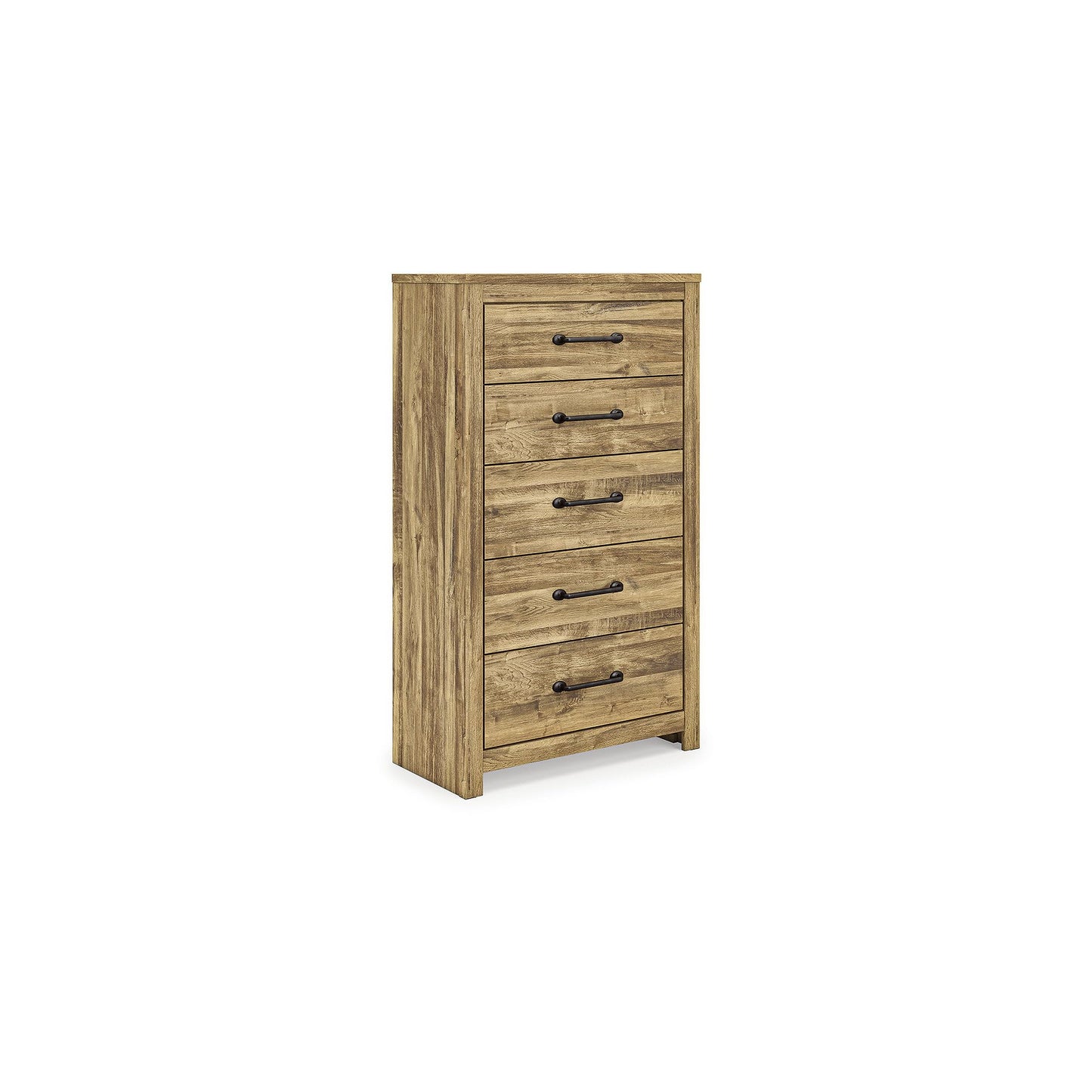 Signature Design by Ashley Hastiport Farmhouse 5-Drawer Chest with Safety Stop, Light Brown
