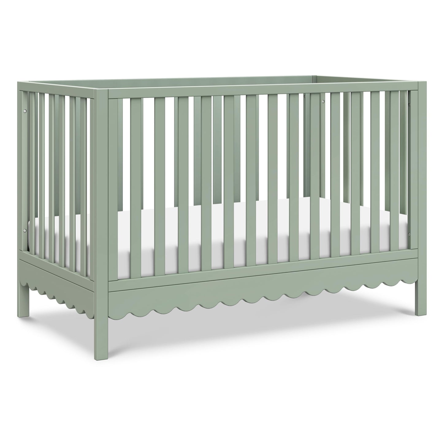 Davinci Sammy Scallop 4-in-1 Convertible Crib in Light Sage, GREENGUARD Gold Certified