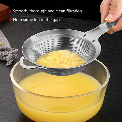 Collfa Punch Hole Sieve Fine Mesh Stainless Steel Small Colander Strainer With Handle Metal Micro Sifter Set of 2 for Kitchen Baking and Food Filter Rice,Tea,Pasta,Flour,Juice,Mini 3.55 and 4.33 Inch