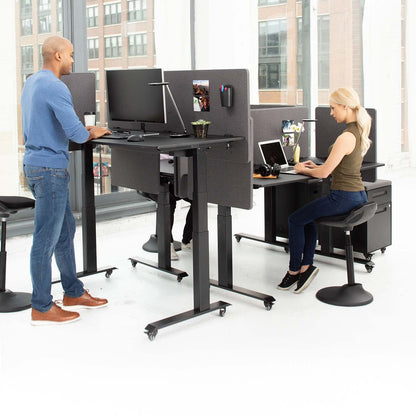 Stand Up Desk Store ReFocus Clamp-on Acoustic Desk Divider Privacy Panel that Reduces Noise and Visual Distractions (Ash Gray, 59" x 23.6")