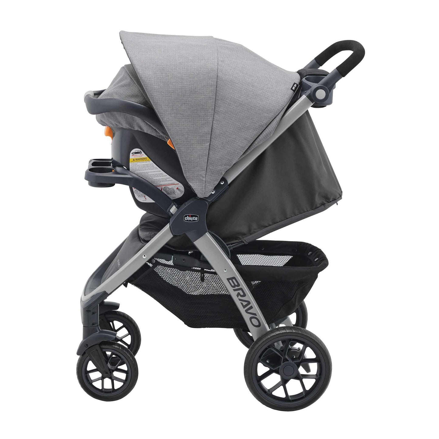 Chicco Bravo® 3-in-1 Trio Travel System, Bravo® Quick-Fold Stroller with KeyFit® 30 Infant Car Seat and Base, Car Seat and Stroller Combo | Parker
