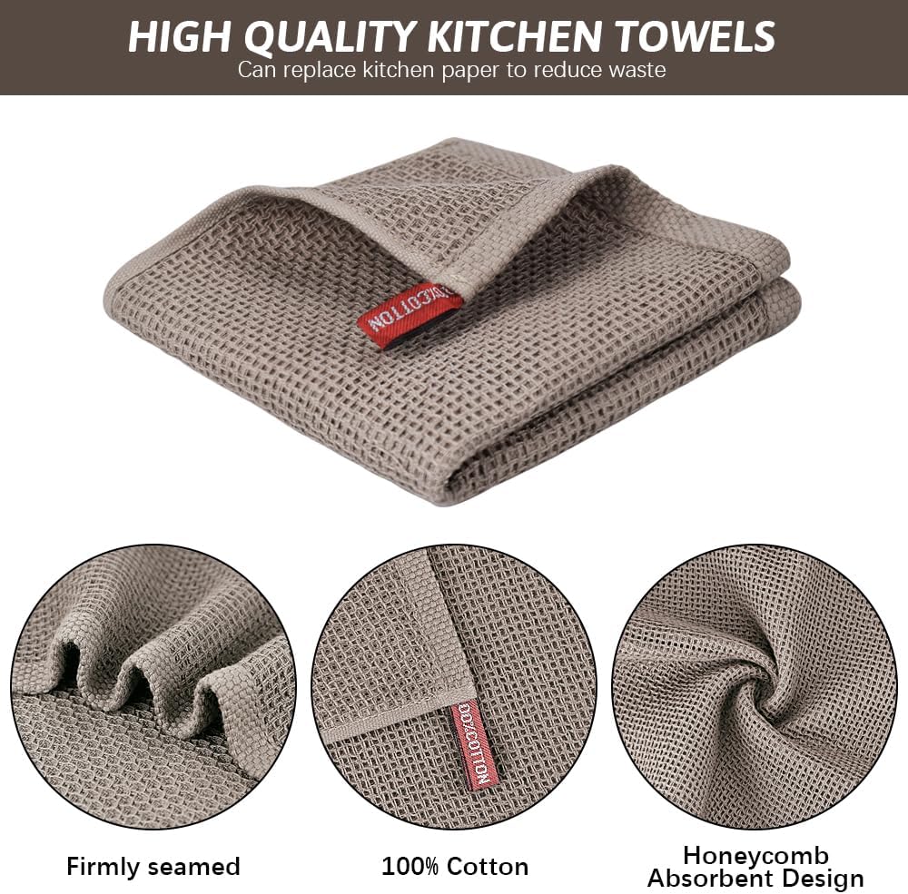 12 Pack Cloths,100% 12x12 Inch Nialnant Dish Cotton Dish Towels for Washing Dishes,Soft and Absorbent Kitchen Cleaning