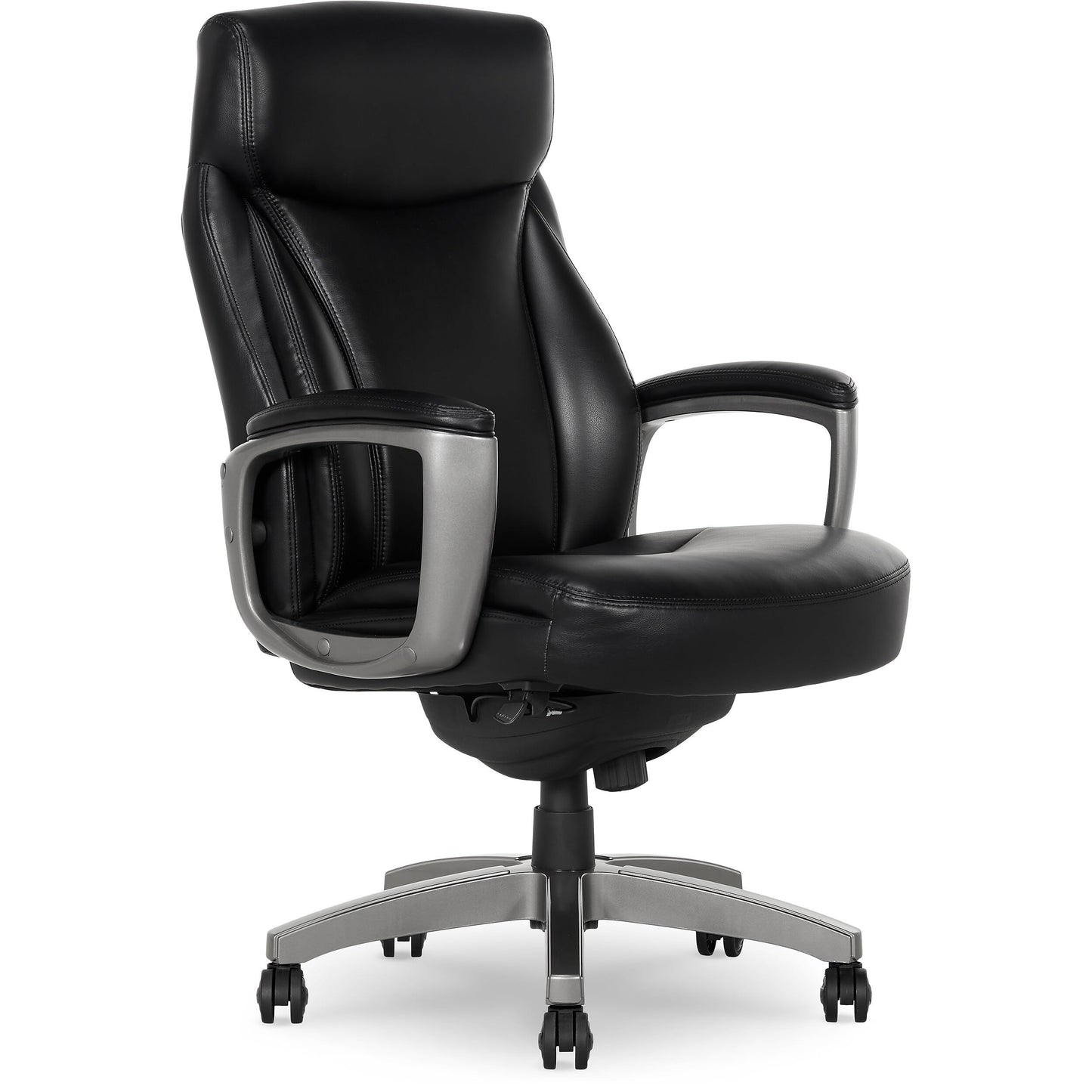 La-Z-Boy Arcadian Ergonomic Executive Chair, Bonded Leather, Black, 29.5D x 28W x 43.25-46.25H inches, 275 lbs Weight Capacity