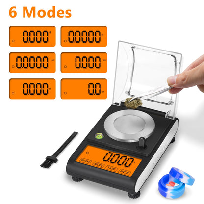Fuzion Milligram Scale 50g/0.001g, Digital mg Scale with Calibration Weights, Jewelry Scale with Tweezers, Spoon, Bowl, Brush, Micro Scale for Powder, Gold, Herb, Large Display