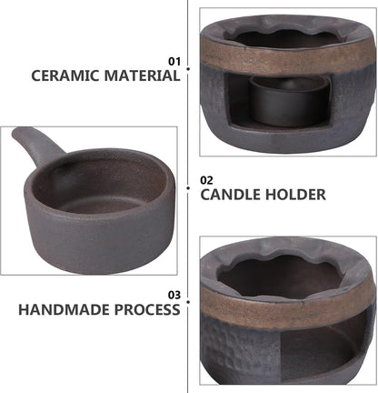 Hemoton Ceramic Tea Warmer, Teapot Warmer Candle Stand for Heating Tea