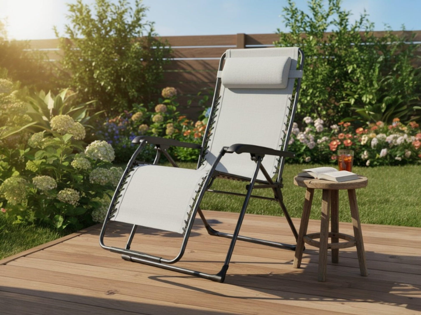 Member Mark Extra Large Anti-Gravity Chair, Folding Recliner with Headrest, Set of 2 (Cast Silver)