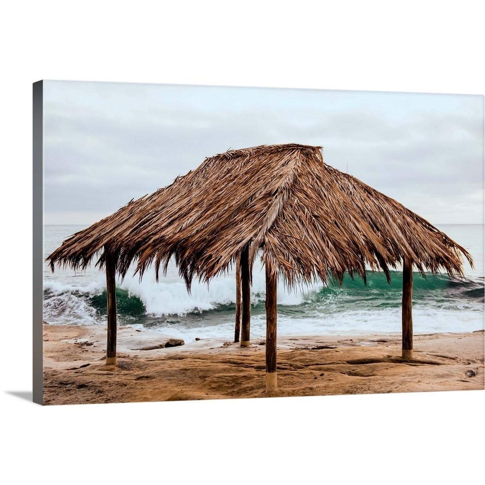 CANVAS ON DEMAND Surf Shack At Windansea Beach, La Jolla, California Canvas Wall Art Print by Circle Capture, Home Decor, United States Artwork,60" x40in