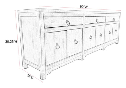 Parker House Edinburg Driftwood 90" Console