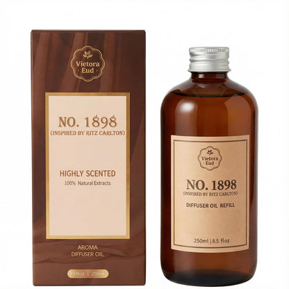 Luxury Hotel Scent Reed Diffuser Oil Refill(8.5 FL oz) | No.1898 Hotel Collection Diffuser Oil Inspired by Ritz Carlton for Home&Office| Long-Lasting for Machine, Room Spray, Air Freshener, HVAC