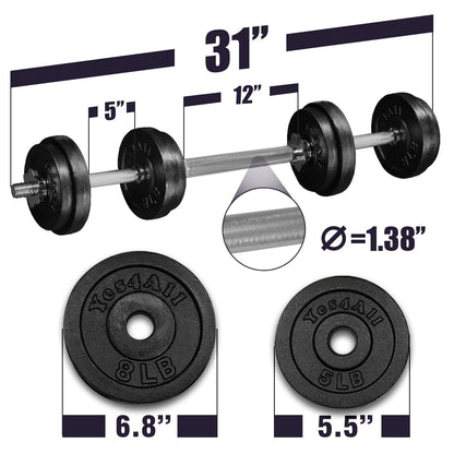 Yes4All Adjustable Weights Dumbbells Set - Exercise & Workout Equipment for Home Gym, Size Options Available 50lb, 60lb