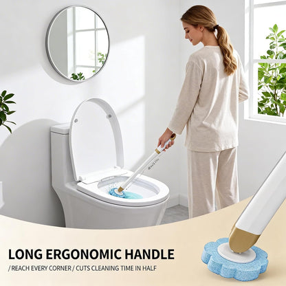 KIRIKIT 48 (1 Wand+48 Disposable Toilet Brush with Refill Heads and Holder Includes Storage Caddy&Toilet Bowl Wand