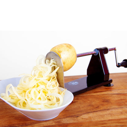 ICO 4-Blade Spiralizer Vegetable Slicer and Curly Fries Maker, Stronger than all Plastic Spiralizers with 3 Interchangeable Blades and 1 Built-In, Black