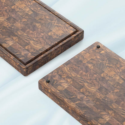 Virginia Boys Kitchens - Made in USA - Walnut Wood Cutting Boards (20"x16" End Grain with Feet and Juice Groove)