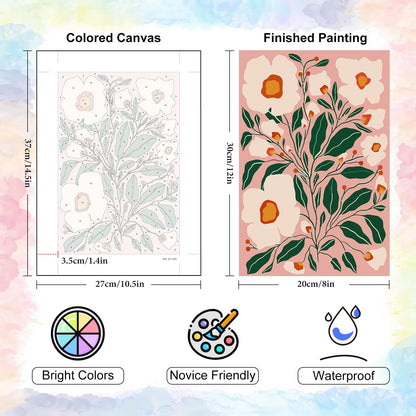 Yezavesu 6 Pack Paint by Numbers Kit for Adults Beginner 8x12 Inch, Flowers Adult Paint by Number Kits on Canvas Without Frame, DIY Acrylic Easy Flower Painting by Numbers for Home Wall Decor Gift