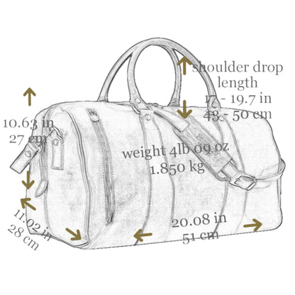 Time Resistance Leather Duffel Bag - Large Weekend Gym Travel Bag (Brown)