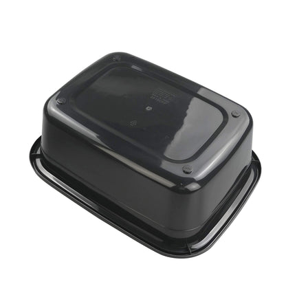 Idotry Rectangle Plastic Black Washing Basin/Tub, Pack of 2 (18 Quart)