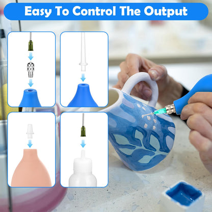 98 PCS Pottery Tools Supplies Precision Tip Applicator, Clay Slip Trailing Bottles with Needles Glaze Brushes, Ceramic Tool Set with Squeeze Graduated Bottle for Glaze