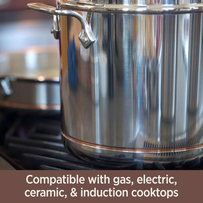 All-Clad Copper Core 5-Ply Stainless Steel Cookware Set 10 Piece Induction Oven Broiler Safe 600F Pots and Pans Silver