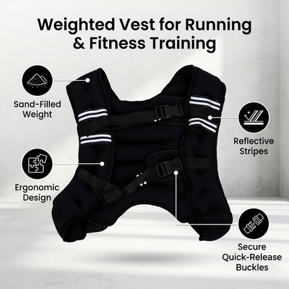 Luocute Weighted Vest, Adjustable Neoprene Body Weight Vest with Reflective Stripe for Men Women Strength Training Running Workout Jogging (5KG)