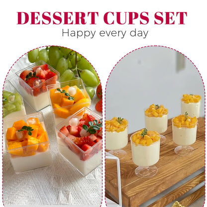 UrbanRoots 300 Pack Clear Plastic Dessert Cups(5 oz),Disposable Parfait Cups For Pudding, Fruit and Ice Cream,Mini Shooter Cups With Spoons For Party,appetizer cups
