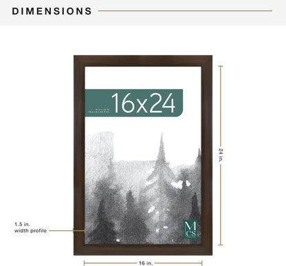 MCS Museum Poster Frame 16x24 Espresso Woodgrain, Vertical & Horizontal Large Picture Frame for Photos, Posters