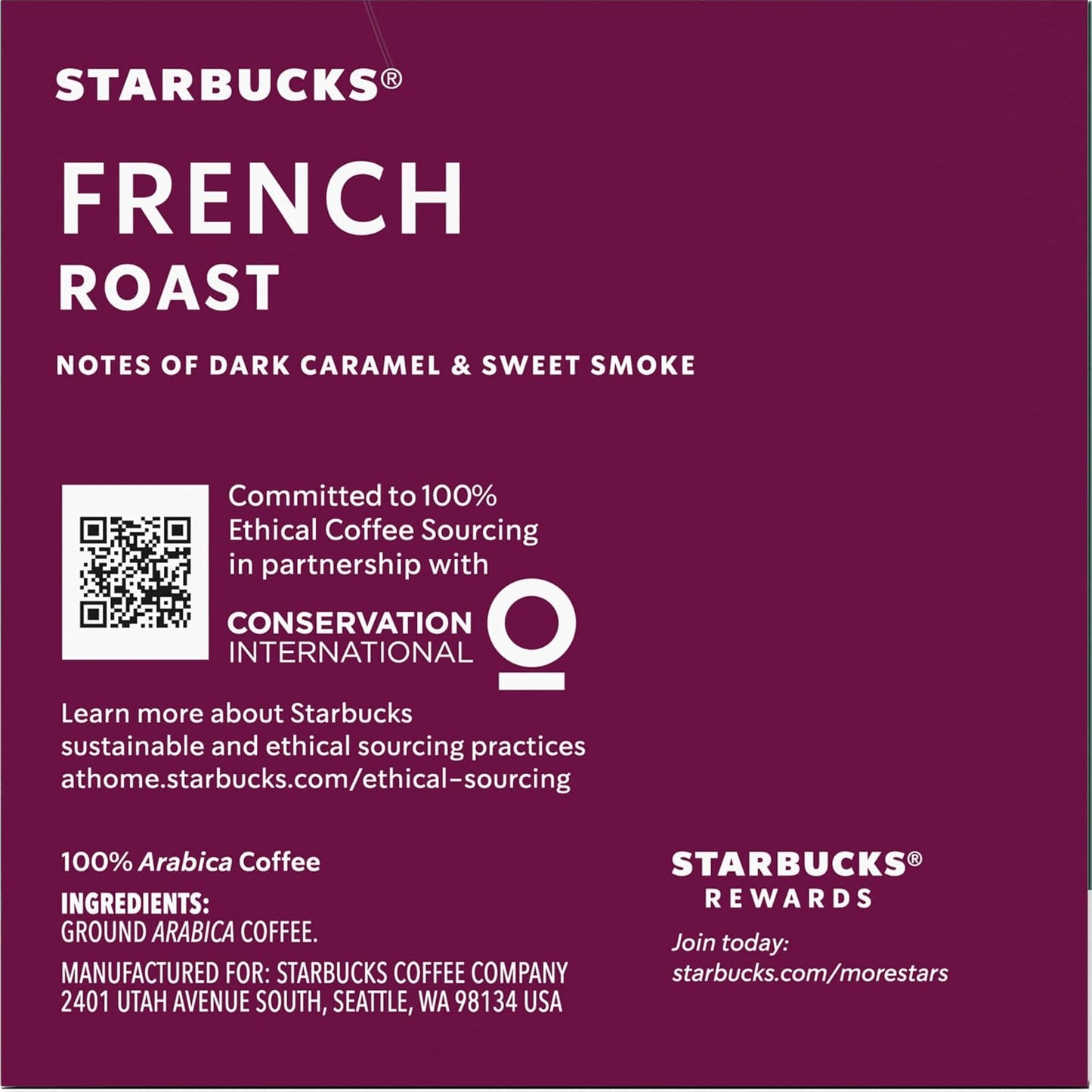 Starbucks Coffee K-Cup Pods - French Roast Dark Roast | 100% Arabica Coffee, 30 Pods Total