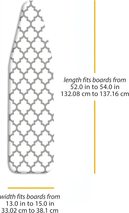 Whitmor Deluxe Ironing Board Cover - Medallion Grey Pad for Enhanced Ironing Efficiency