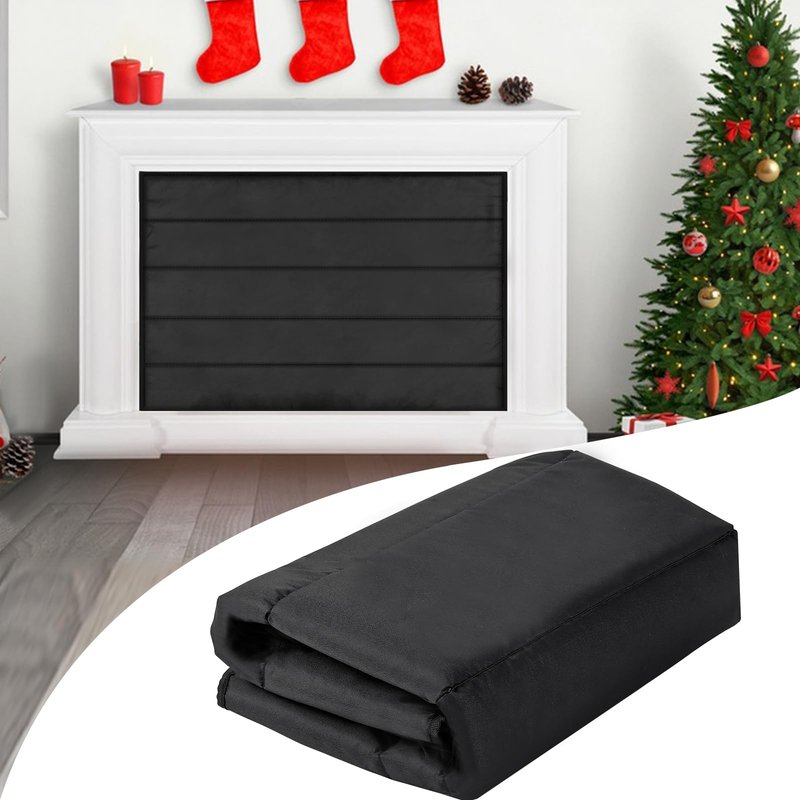 Magnetic Fireplace Blanket for Heat Loss Indoor Fireplace Covers Keep Drafts Out Stops Heat Loss Fireplace Draft Stopper with Built-in 12 Strong Magnet for Iron Fireplace Frame Fireplace Screen 36x32"