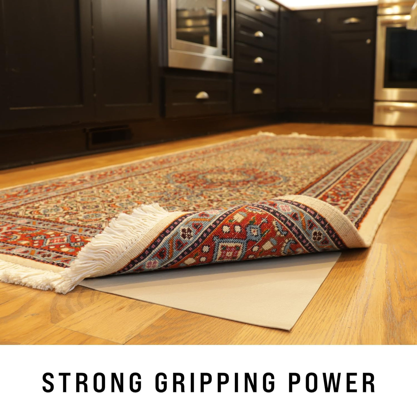 Grip-It Solid Grip Non-Slip Rug Pad, Cushioned for Area Rugs, 3 x 5 ft, Hardwood Floors