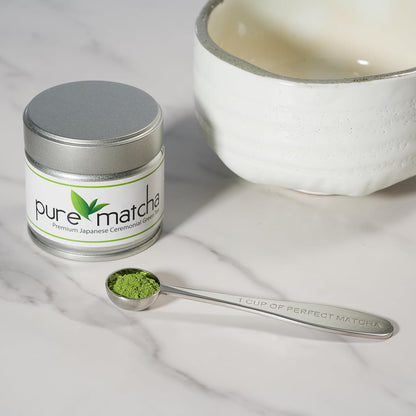 Matcha Measuring Spoon, Stainless Steel Scoop, 1/2 Teaspoon, Premium High Polish Finish, One Cup of Perfect Matcha