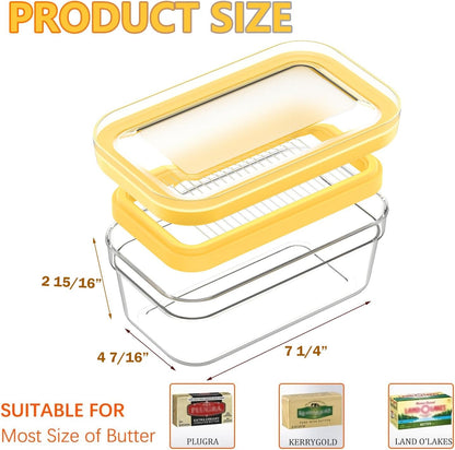 280g UNIVIVO Airtight Butter Slicer Cutter and Keeper - Butter Storage Container Dish with Lid for Fridge, Fresh Butter