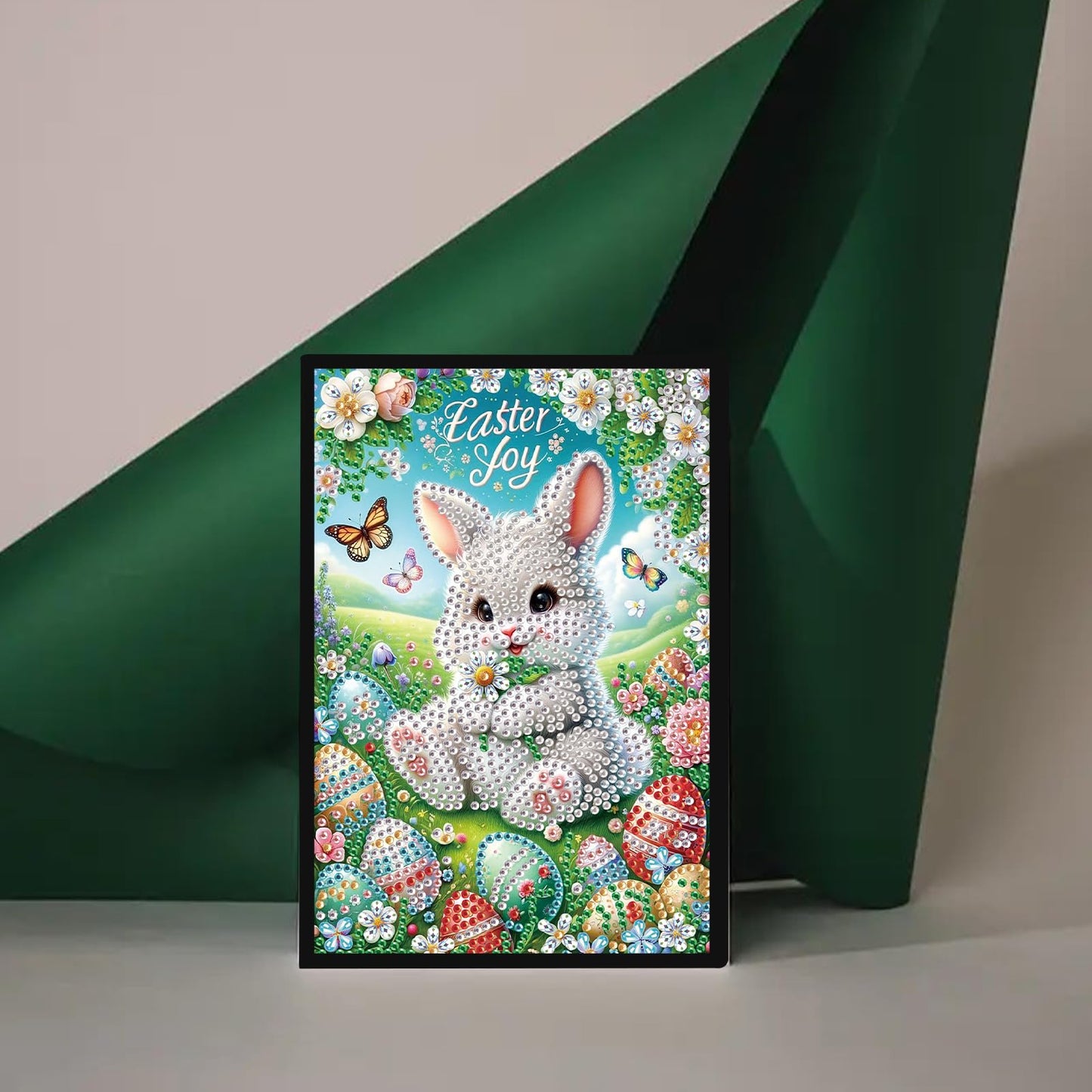 TDFERAN Notebook Easter Bunny 5D Diamond Painting Notebook Diamond Art Kits Notepads Rabbit Sketchbook Journal Book Diary Cross Stitch Journal Knowledge Record Book Suitable for Women