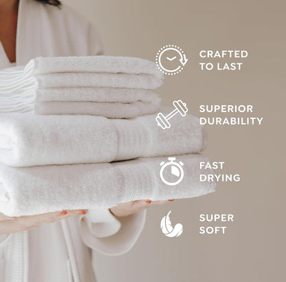 1888 6 600 Set, 2 2 2 Mills Piece GSM Luxury Towel Bath Towels, Hand Towels and Washcloths, Premium Cotton Blend, Super